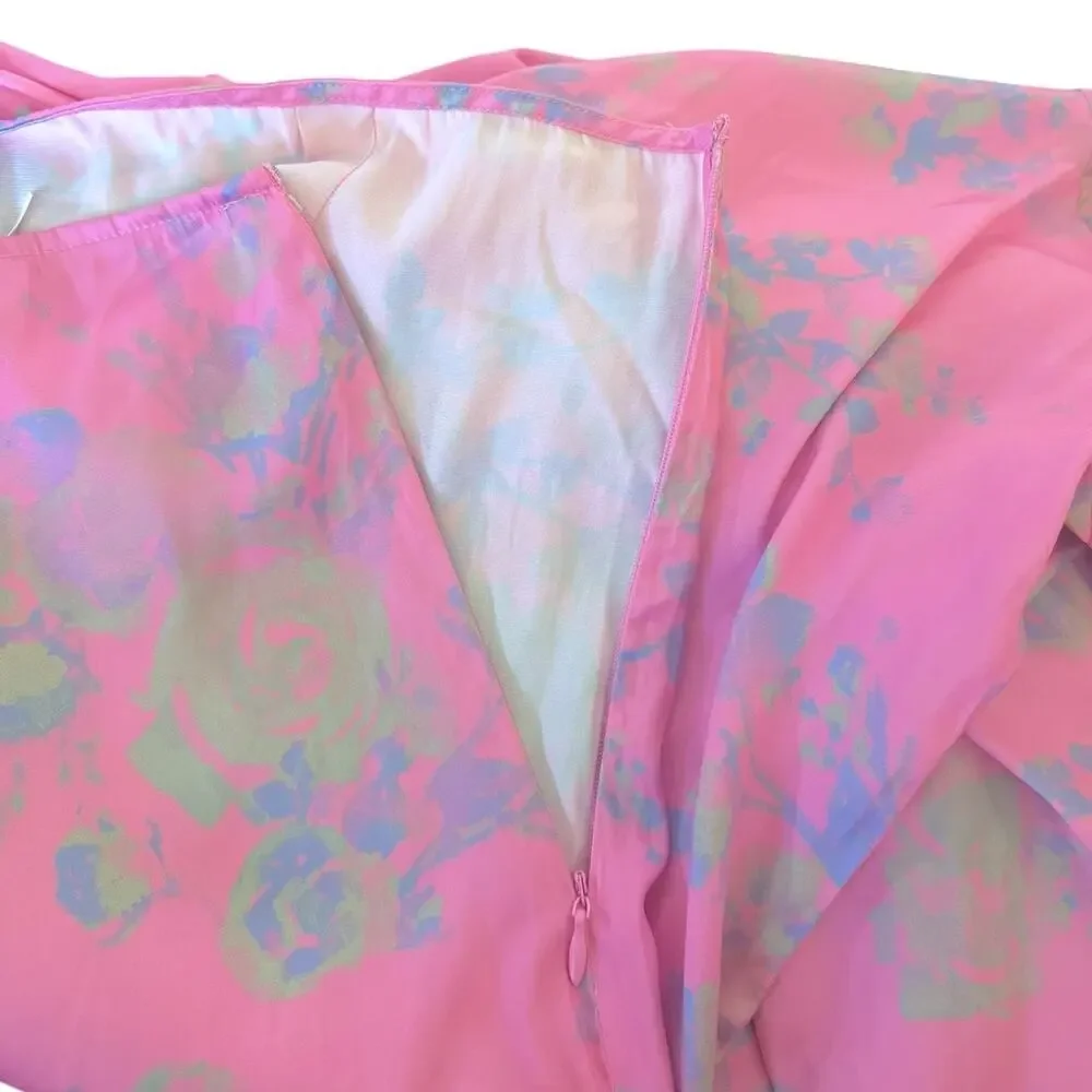 Free People Everything’s Rosie Midi Skirt Women's 15 Pink Combo Cottagecore NEW - Picture 5 of 7